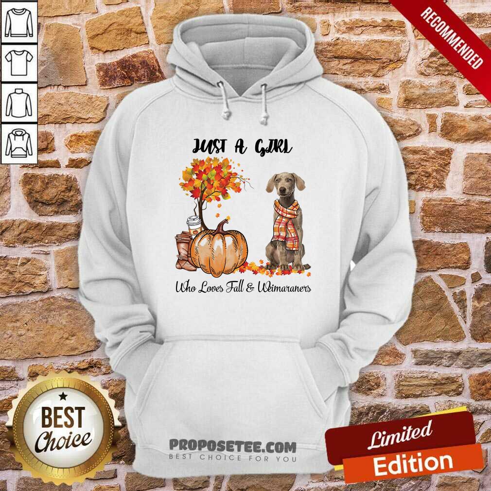 Dog And Pumpkin Just A Girl Who Loves Fall And Weimaraner Halloween Shirt