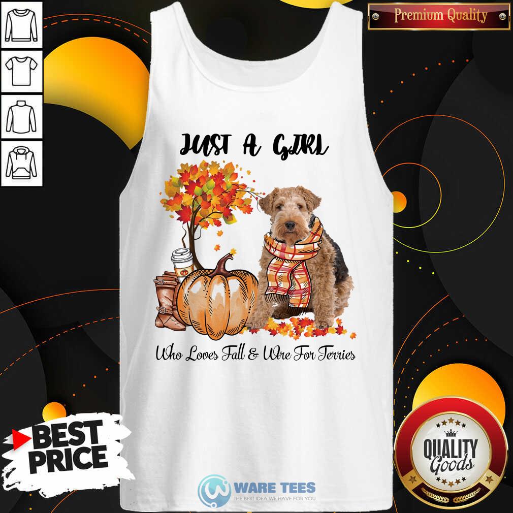 Dog And Pumpkin Just A Girl Who Loves Fall And Wire Fox Terrier Halloween Shirt