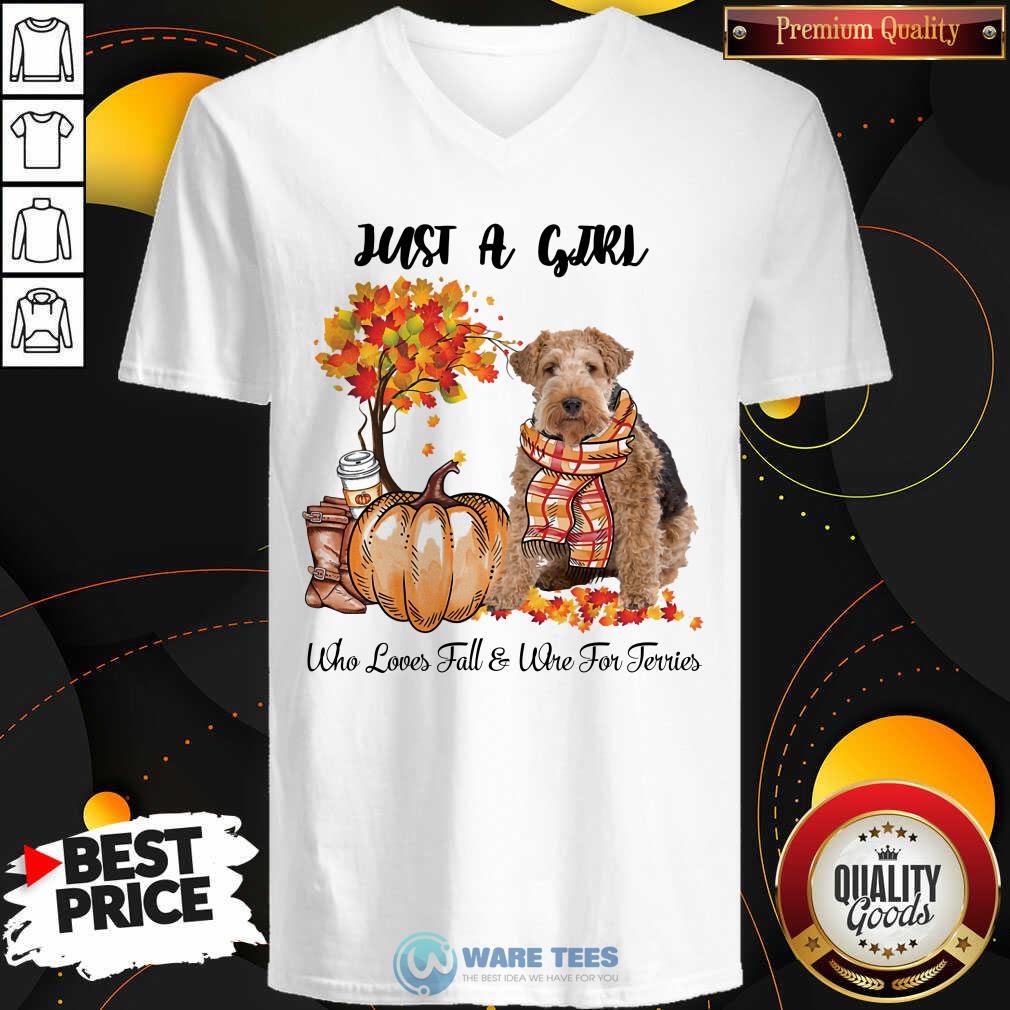 Dog And Pumpkin Just A Girl Who Loves Fall And Wire Fox Terrier Halloween Shirt