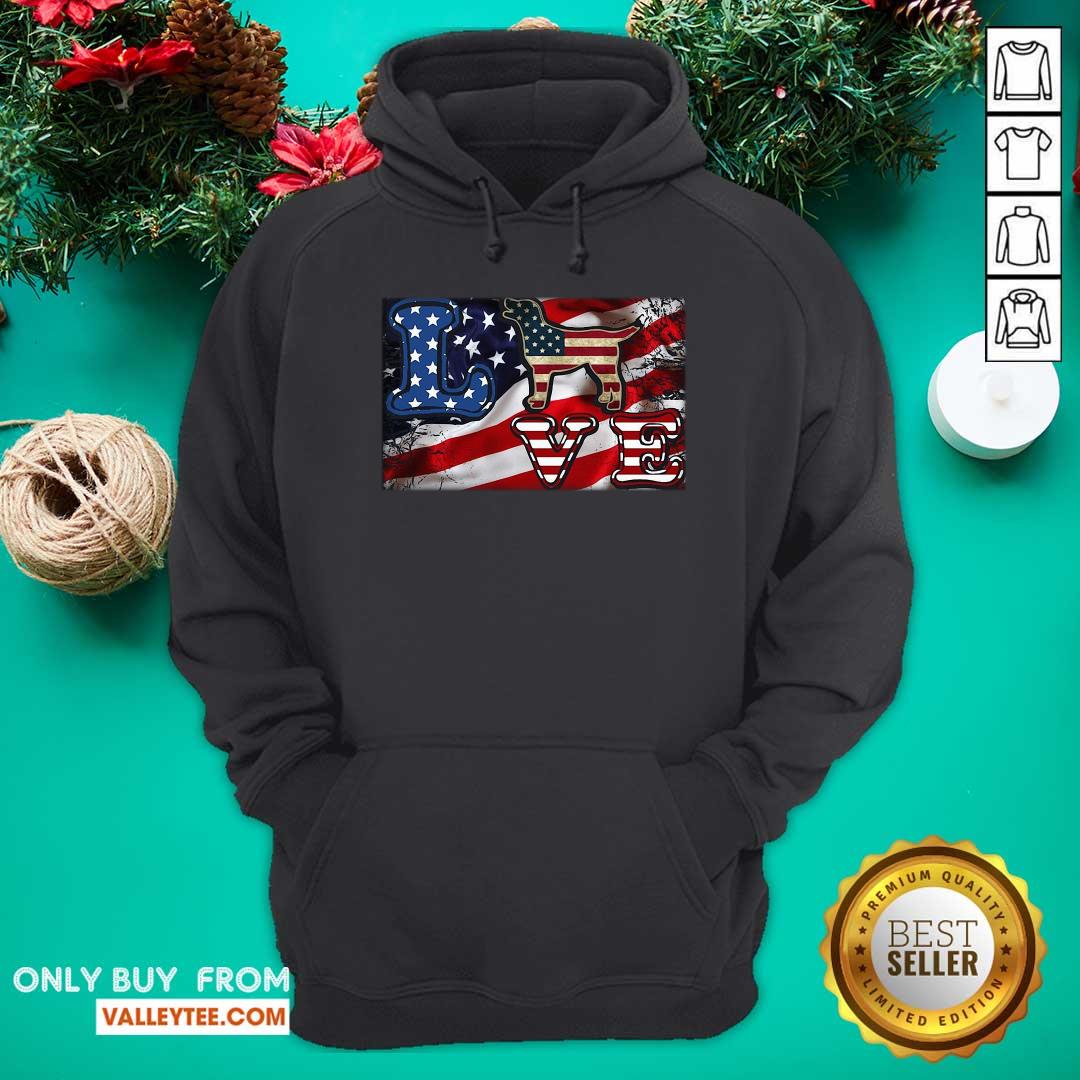 Dog Love American Flag 4th Of July Shirt