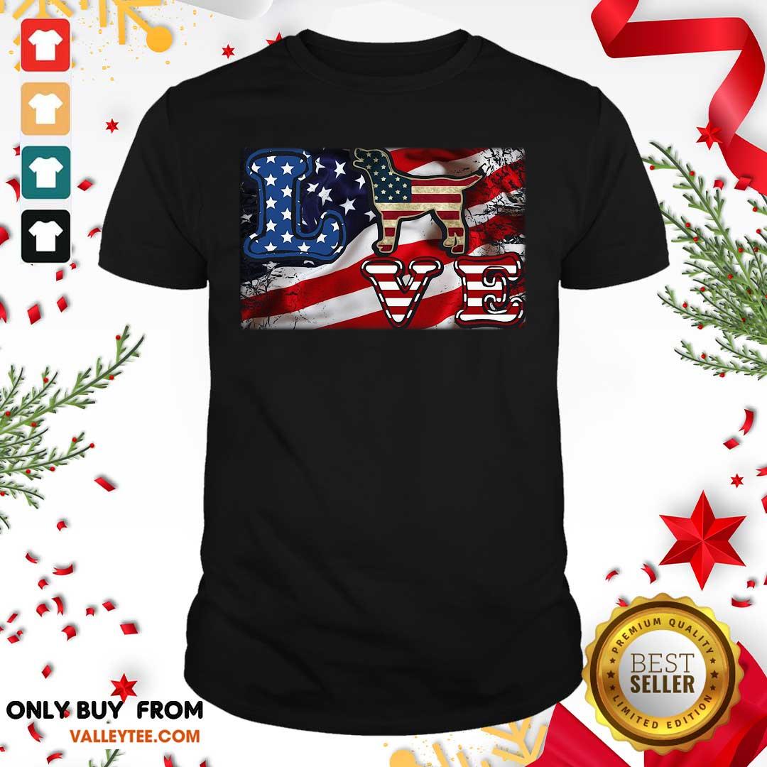 Dog Love American Flag 4th Of July Shirt