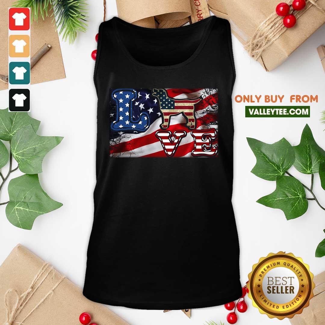 Dog Love American Flag 4th Of July Shirt