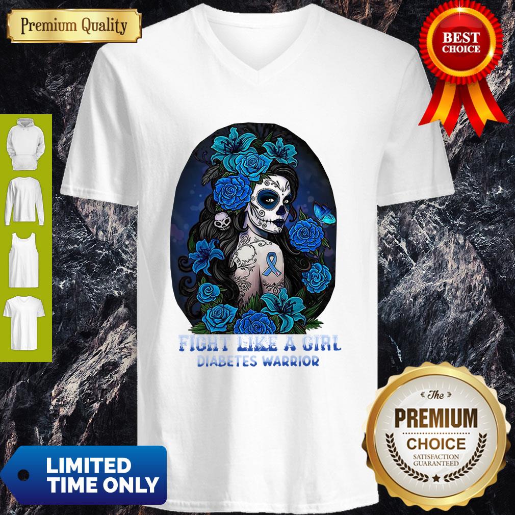 Top Fight Like A Girl Diabetes Warrior Awareness Shirt