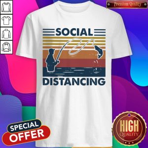 Funny Social Distancing Fishing Vintage Retro Shirt