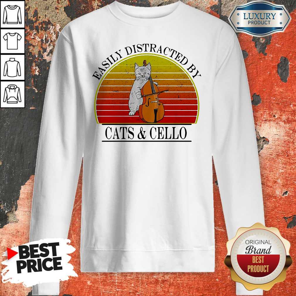 Easily Distracted By Cats And Cello Vintage Shirt