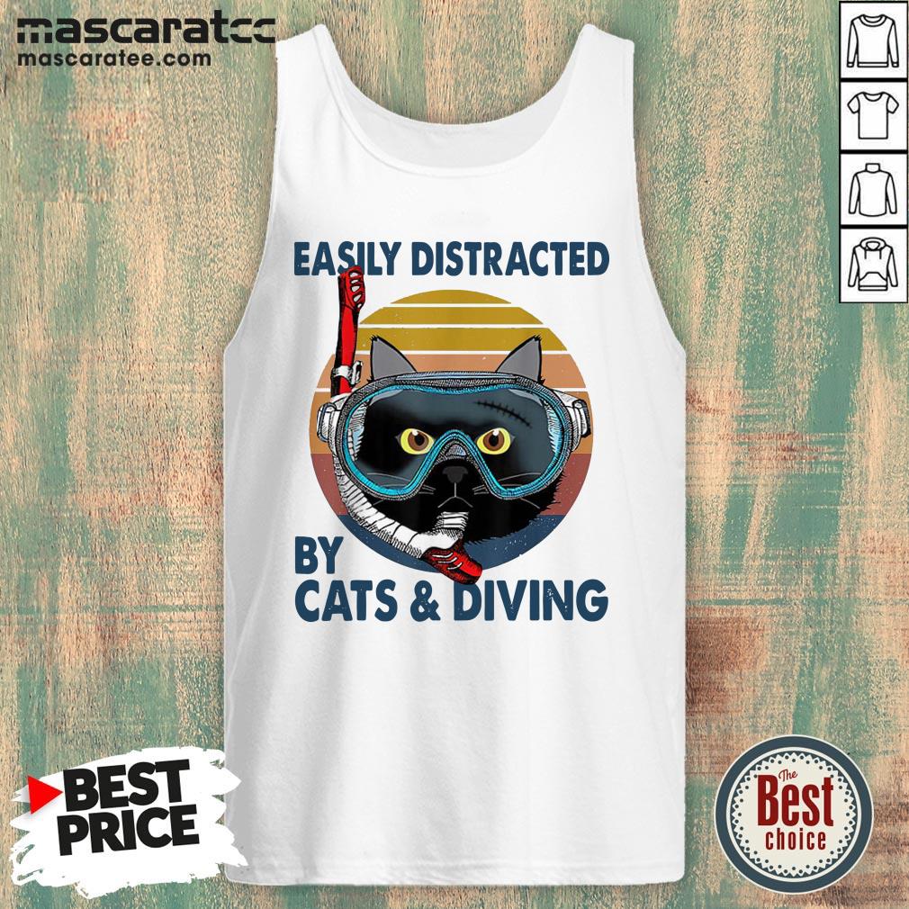 Easily Distracted By Cats And Diving Vintage Shirt