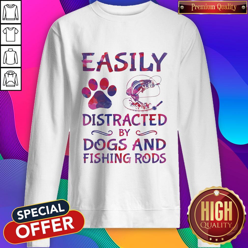 Easily Distracted By Dogs And Fishing Rods Shirt