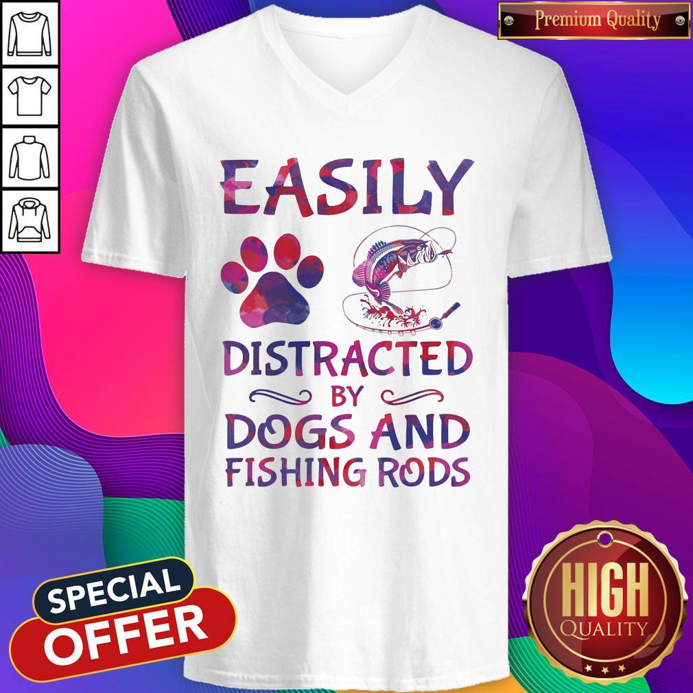 Easily Distracted By Dogs And Fishing Rods Shirt