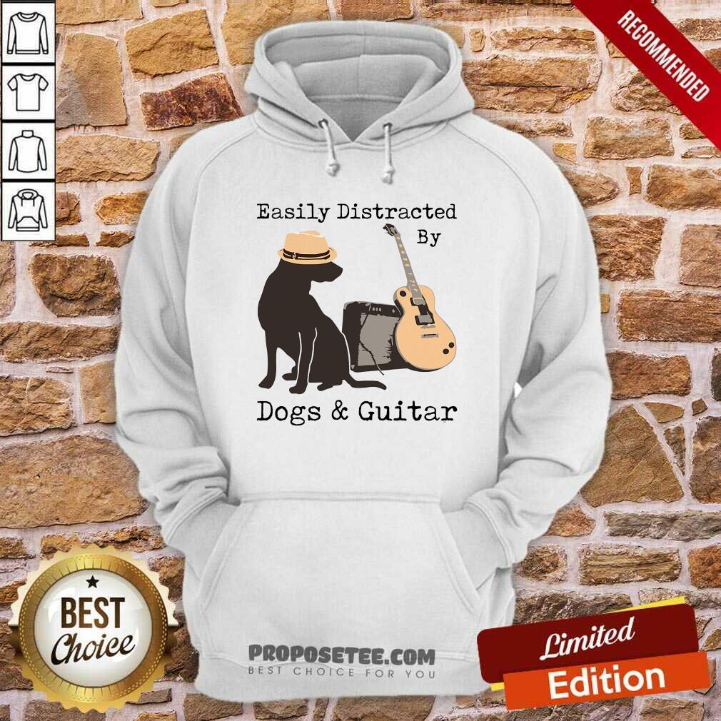 Easily Distracted By Guitar And Dogs Shirt