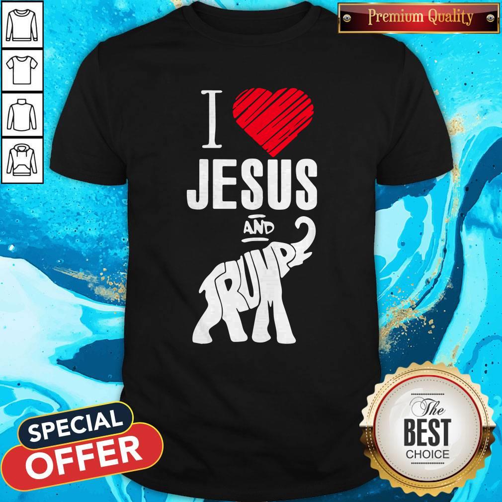 Elephant I Love Jesus And Trump Shirt