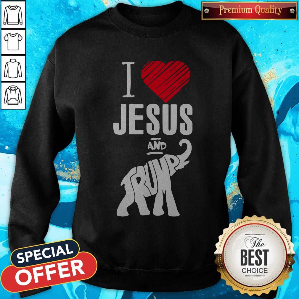 Elephant I Love Jesus And Trump Shirt