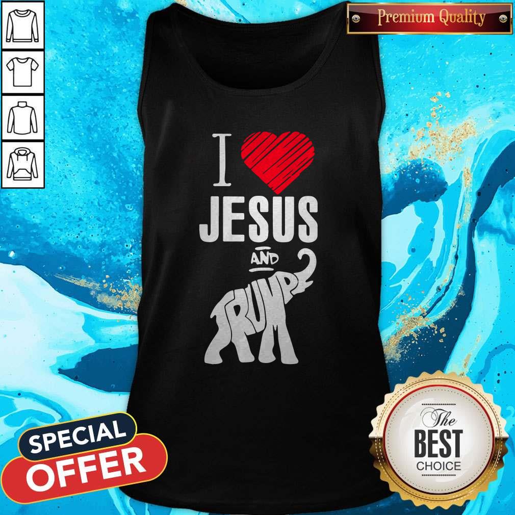Elephant I Love Jesus And Trump Shirt