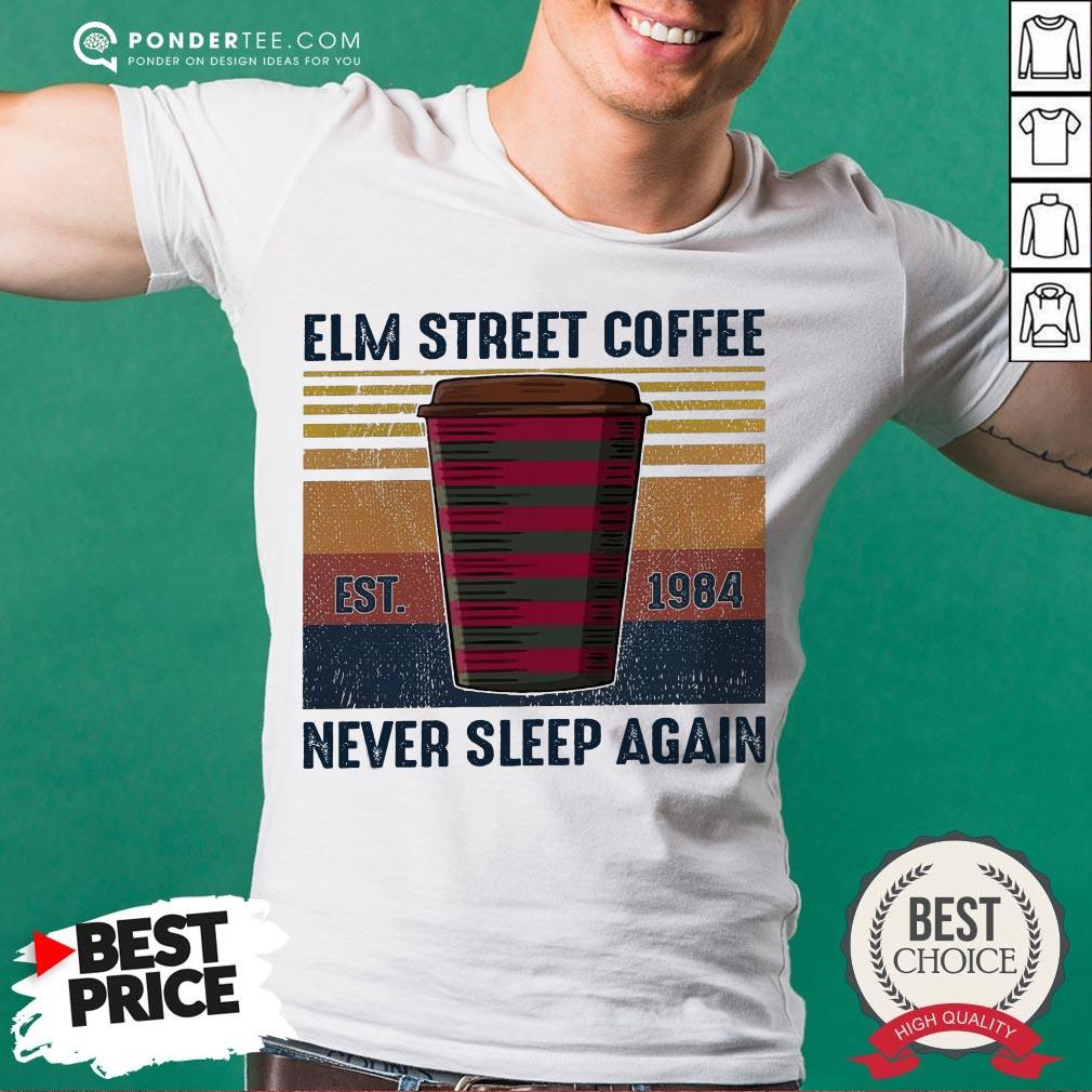 Elm Street Coffee Est 1984 Never Sleep Again Vintage Shirt