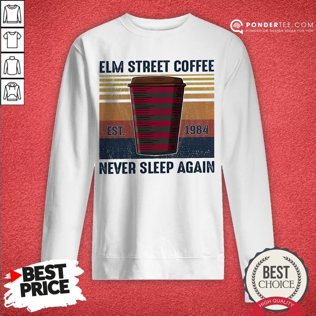 Elm Street Coffee Est 1984 Never Sleep Again Vintage Shirt