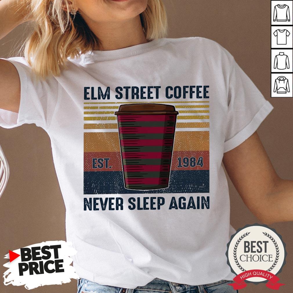 Elm Street Coffee Est 1984 Never Sleep Again Vintage Shirt