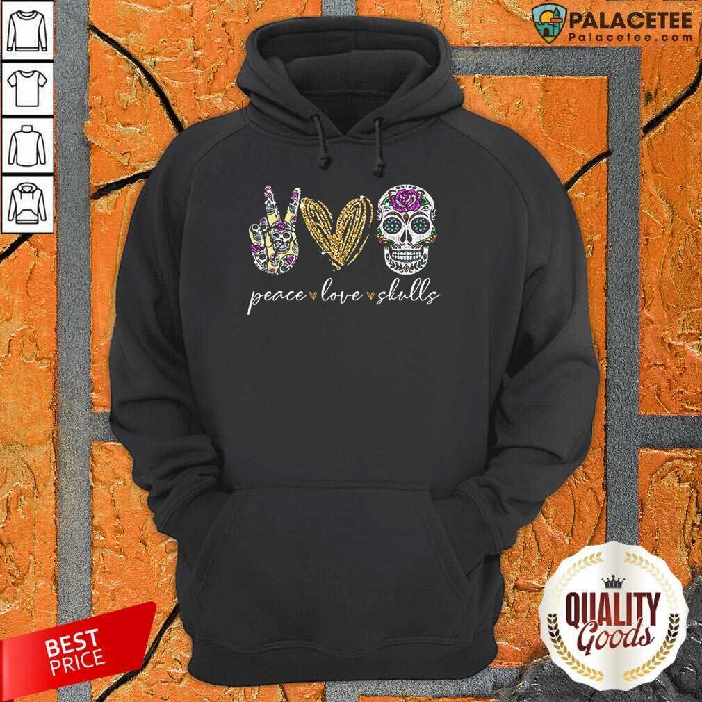 Excellent Peace Love And Skulls Diamond Shirt