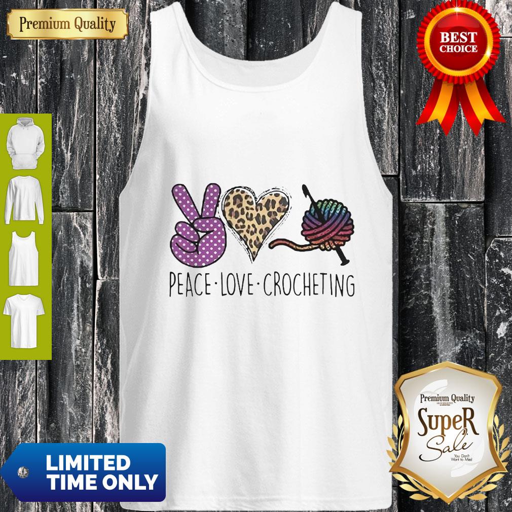 Original Peace Love Crocheting Leopard Shirt