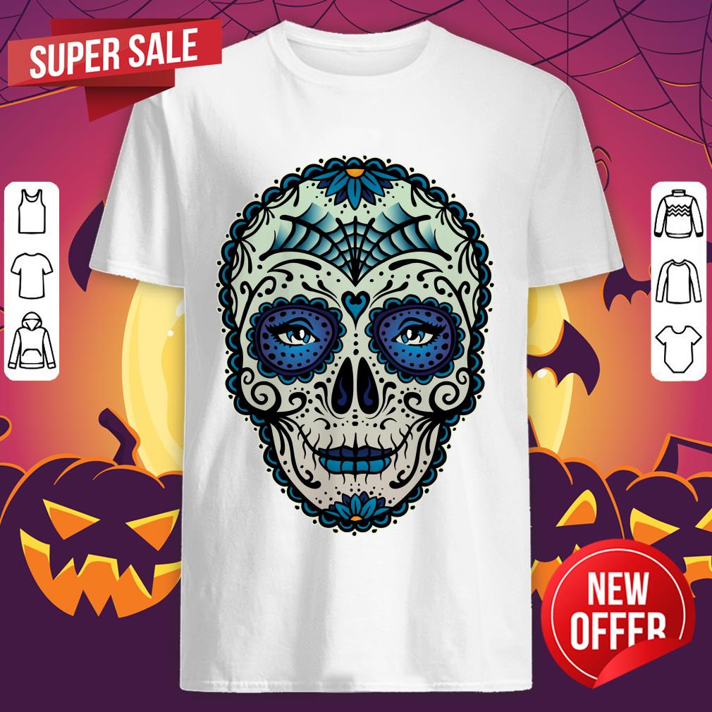 Eyes Sugar Skull Blue Day Of The Dead Muertos Shirt