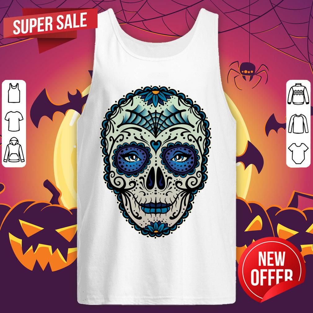 Eyes Sugar Skull Blue Day Of The Dead Muertos Shirt