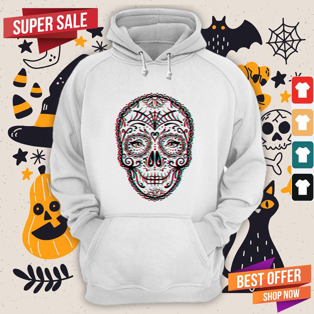 Eyes Sugar Skull Chromatic Aberration Day Of The Dead Shirt