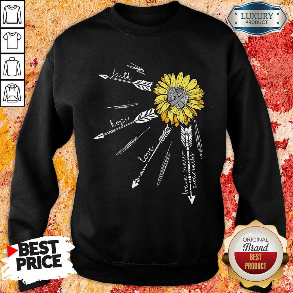 Faith Hope Love Brain Cancer Awareness Shirt