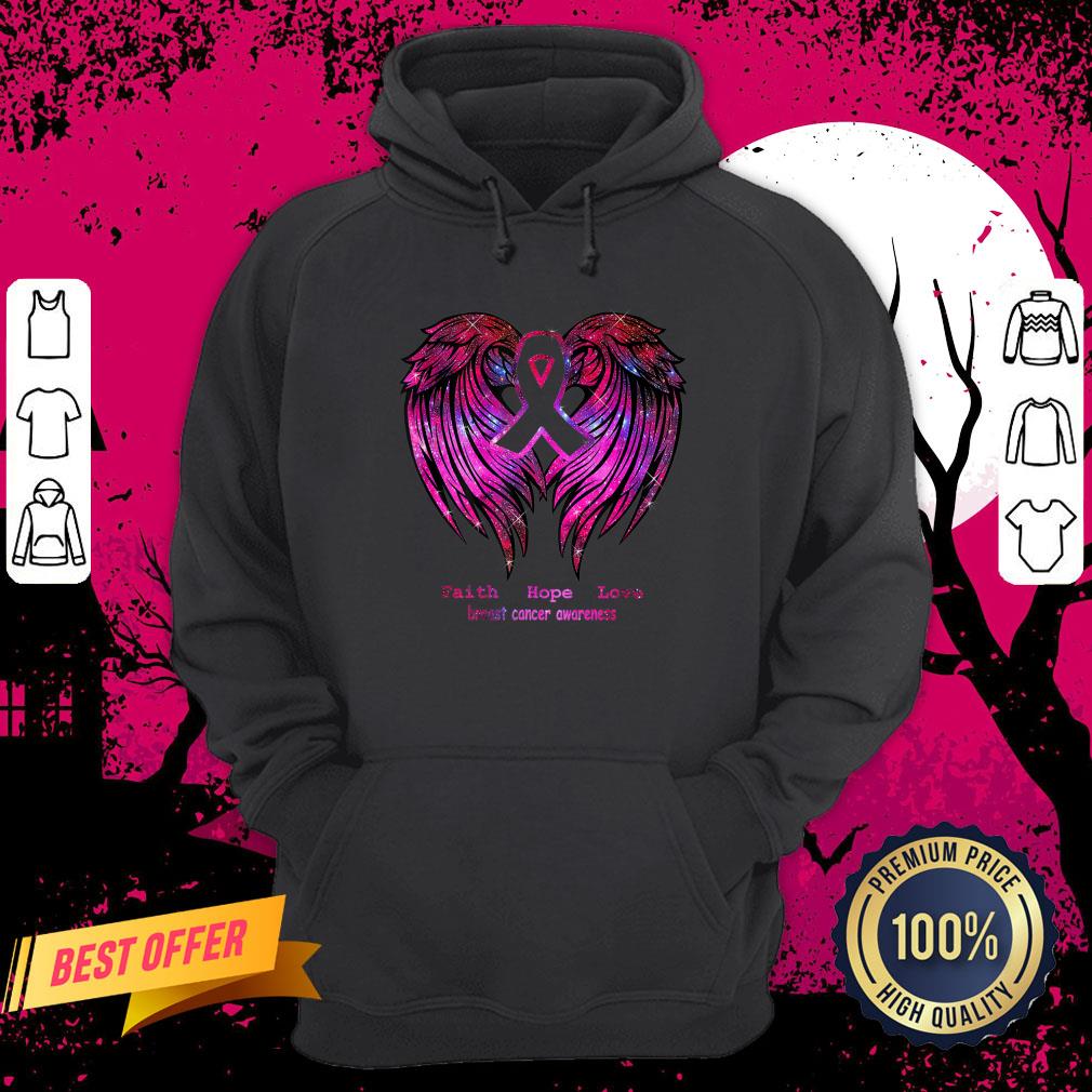 Faith Hope Love Breast Cancer Awareness Pink Wings Shirt