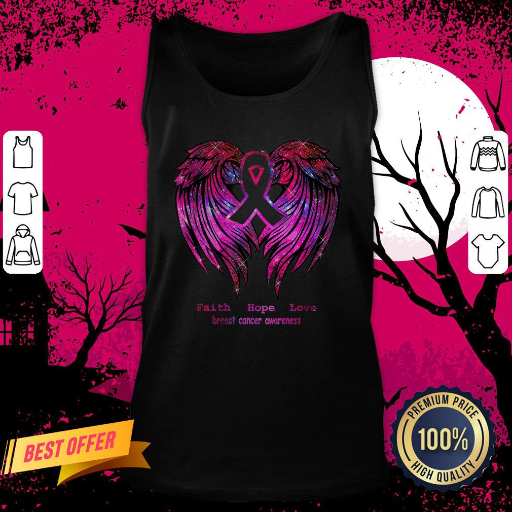 Faith Hope Love Breast Cancer Awareness Pink Wings Shirt