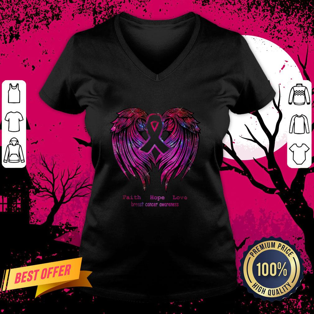 Faith Hope Love Breast Cancer Awareness Pink Wings Shirt