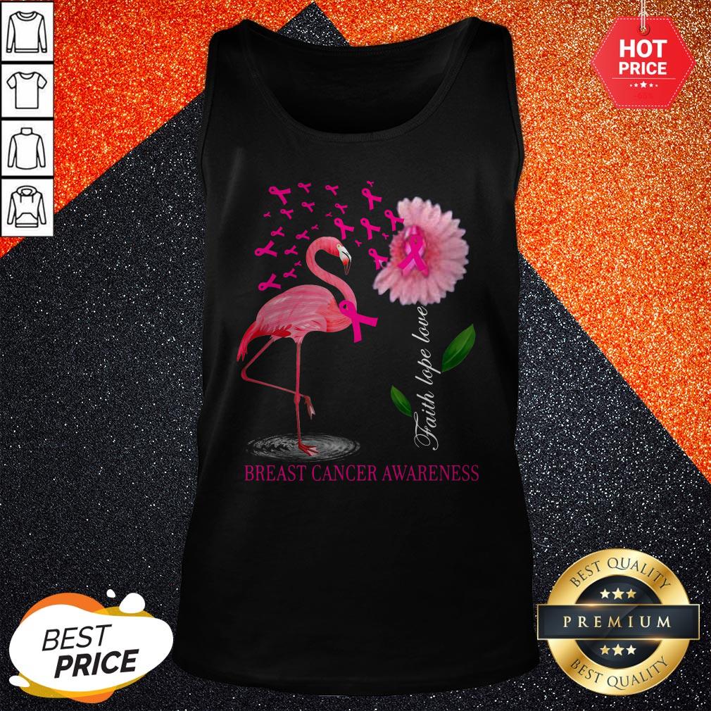Faith Hope Love Pink Flamingo Ribbon Breast Cancer Awareness 2020 Shirt