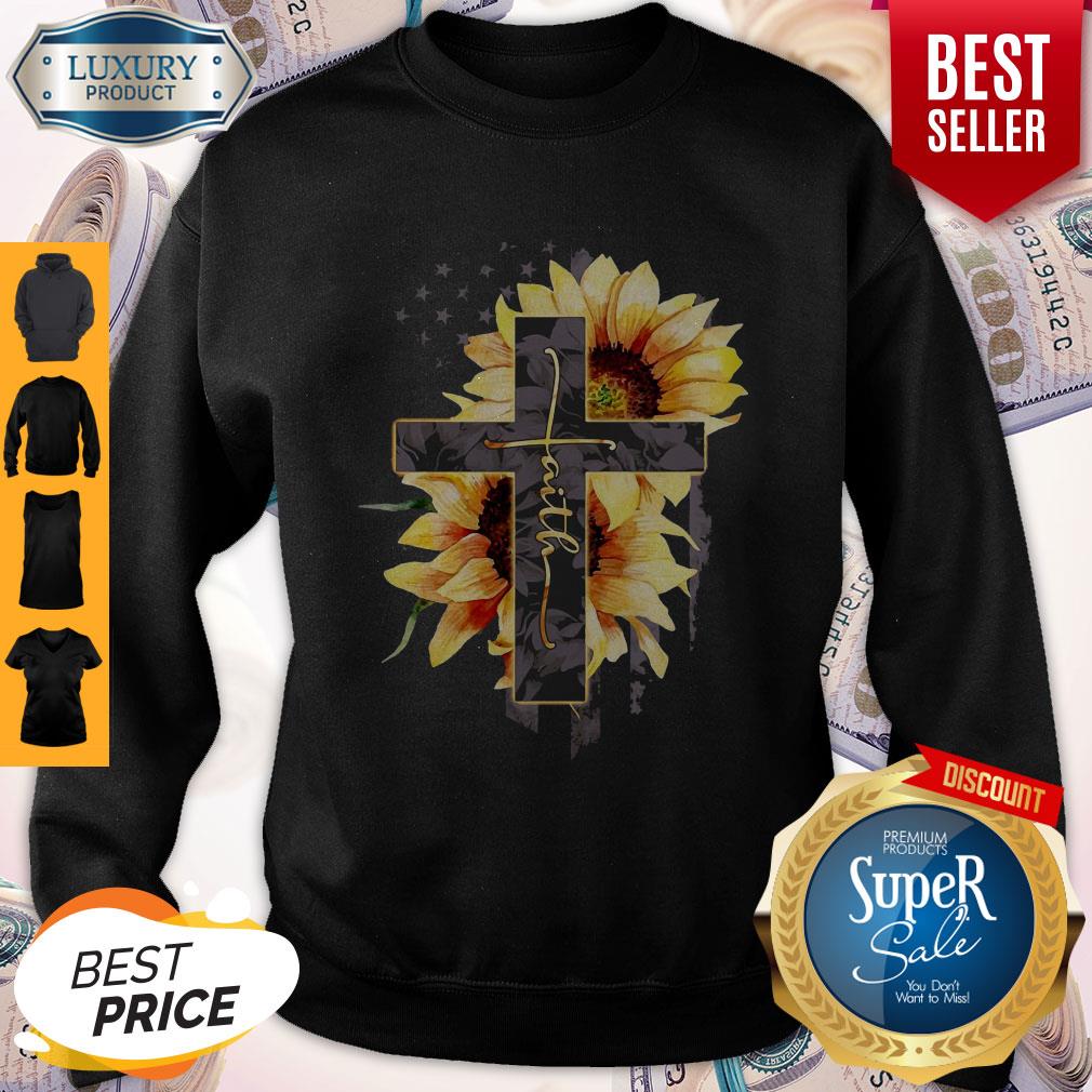 Faith Sunflower American Flag Shirt