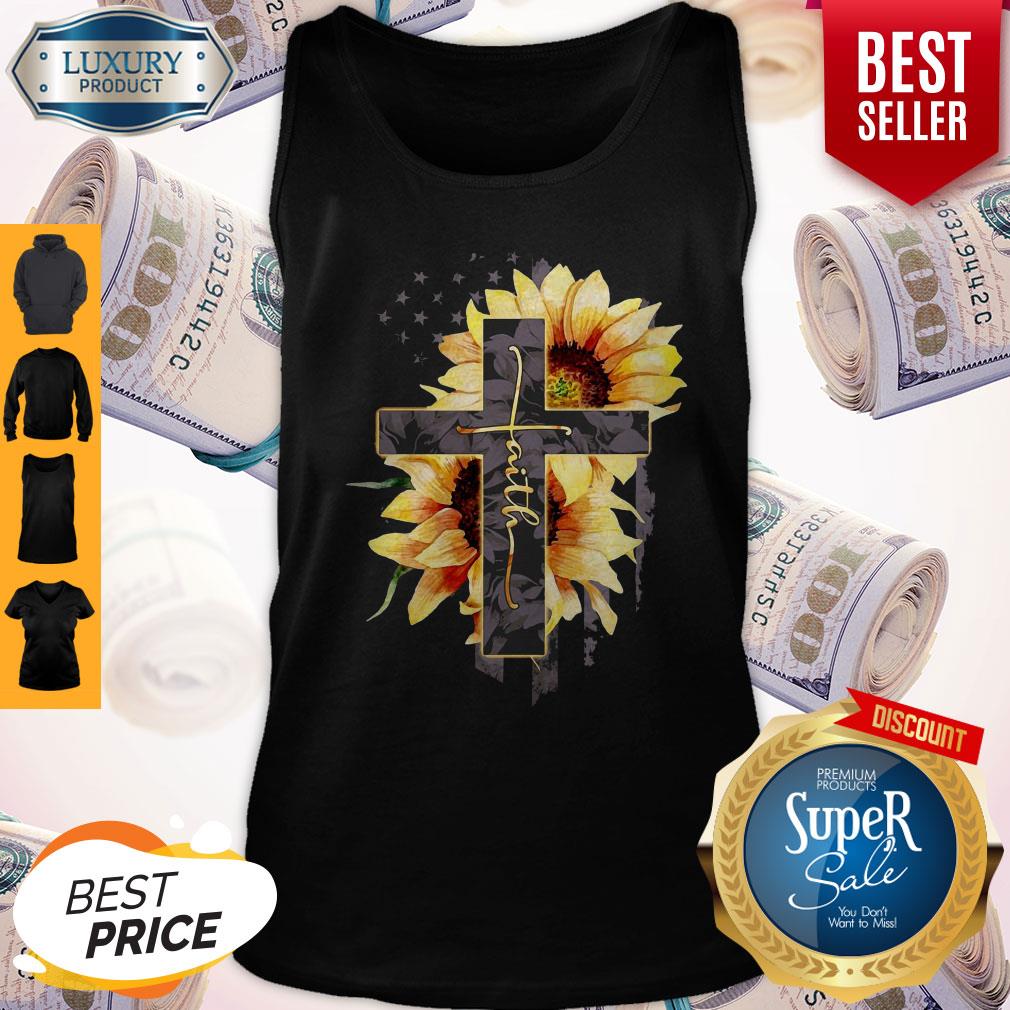 Faith Sunflower American Flag Shirt