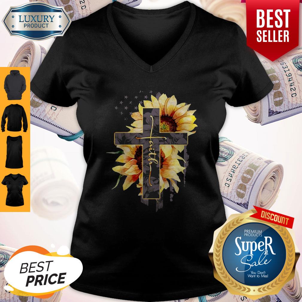 Faith Sunflower American Flag Shirt