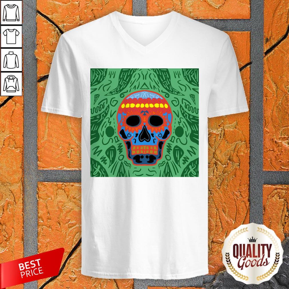 Festive Sugar Skull Day Of Dead Dia De Muertos Shirt - Merchaz