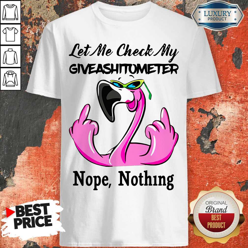 Flamingo Let Me Check My Giveashirtometter Nope Nothing Shirt
