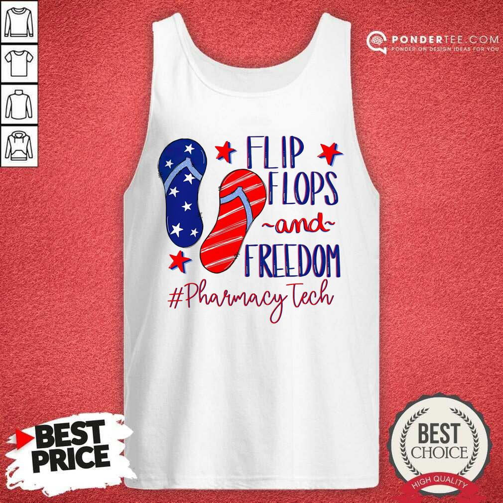 Flip Flops And Freedom Pharmacy Tech American Flag Shirt