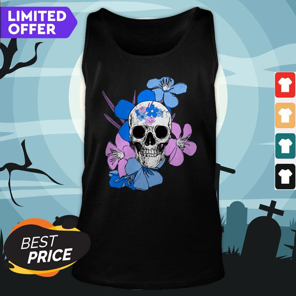Floral Sugar Skull Day Of The Dead Dia De Muertos Shirt