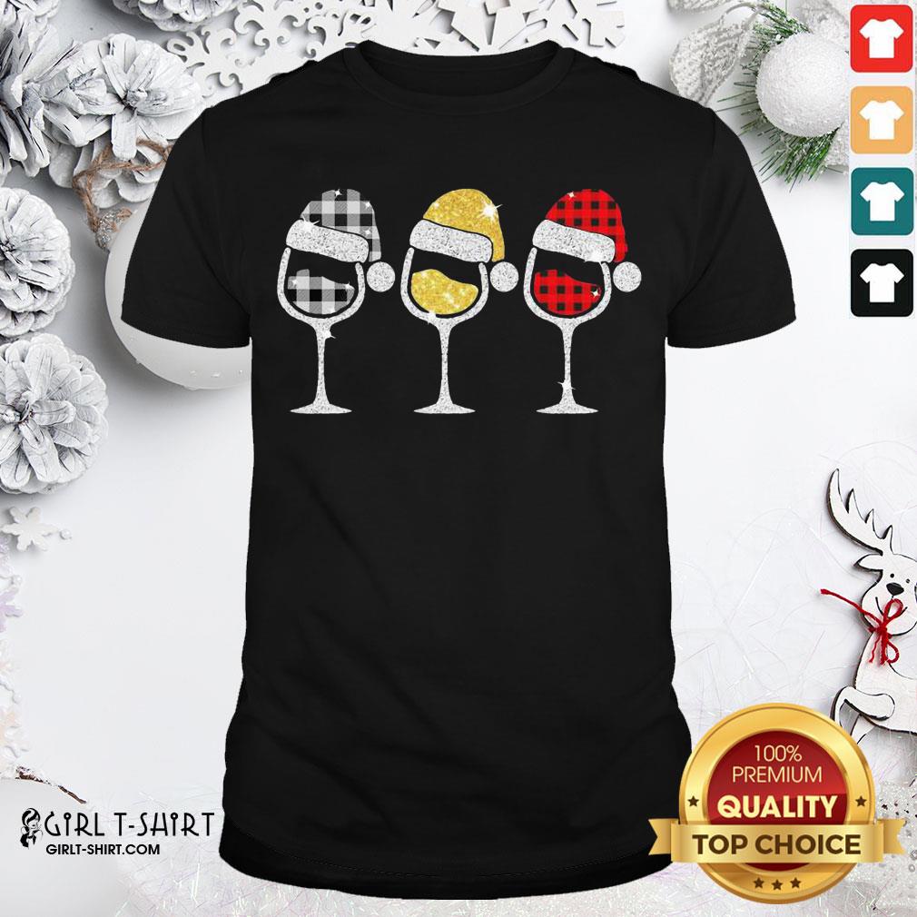 Fun Plaid Wines Santa Claus Shirt