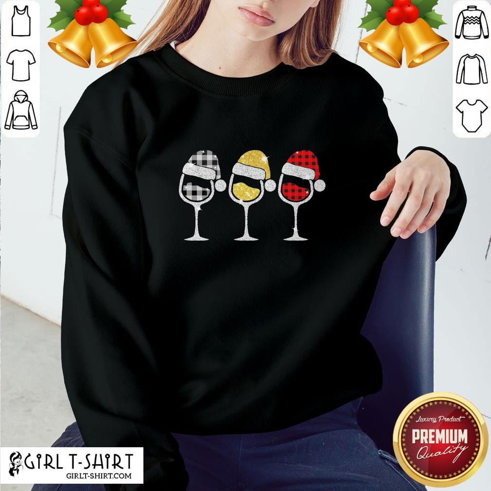 Fun Plaid Wines Santa Claus Shirt