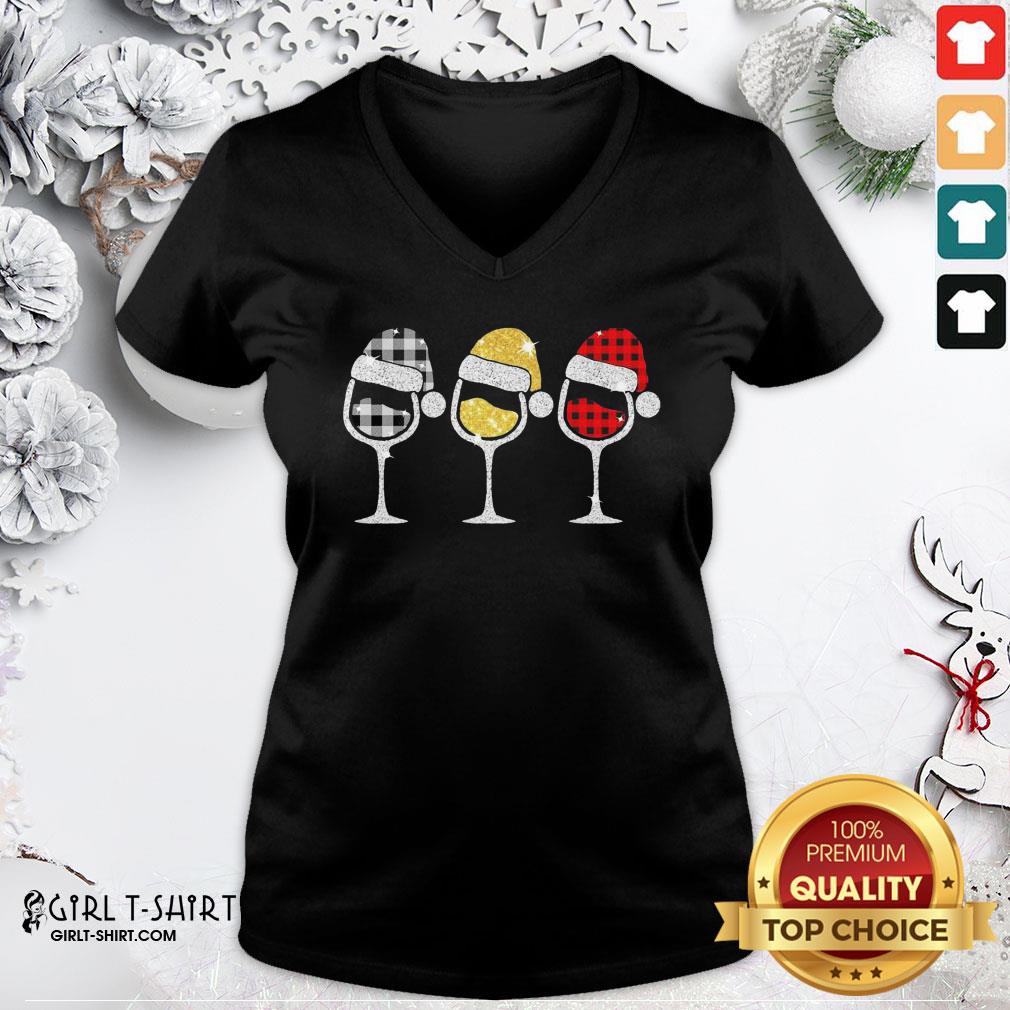 Fun Plaid Wines Santa Claus Shirt