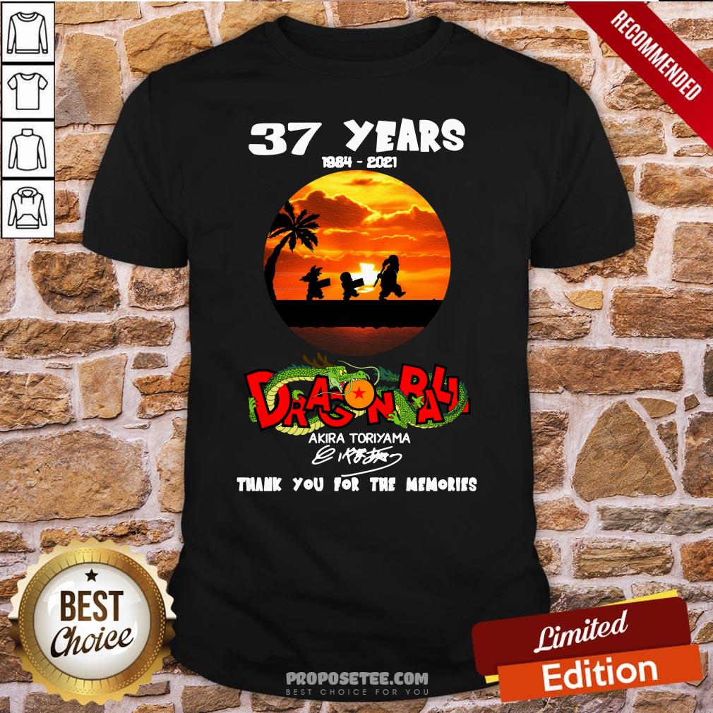 Funny 37 Years 1984-2021 Dragon Ball Akira Toriyama Signature Shirt
