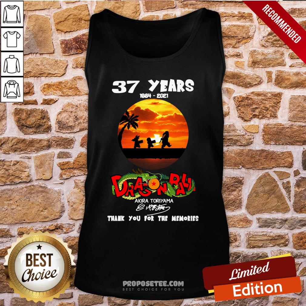 Funny 37 Years 1984-2021 Dragon Ball Akira Toriyama Signature Shirt