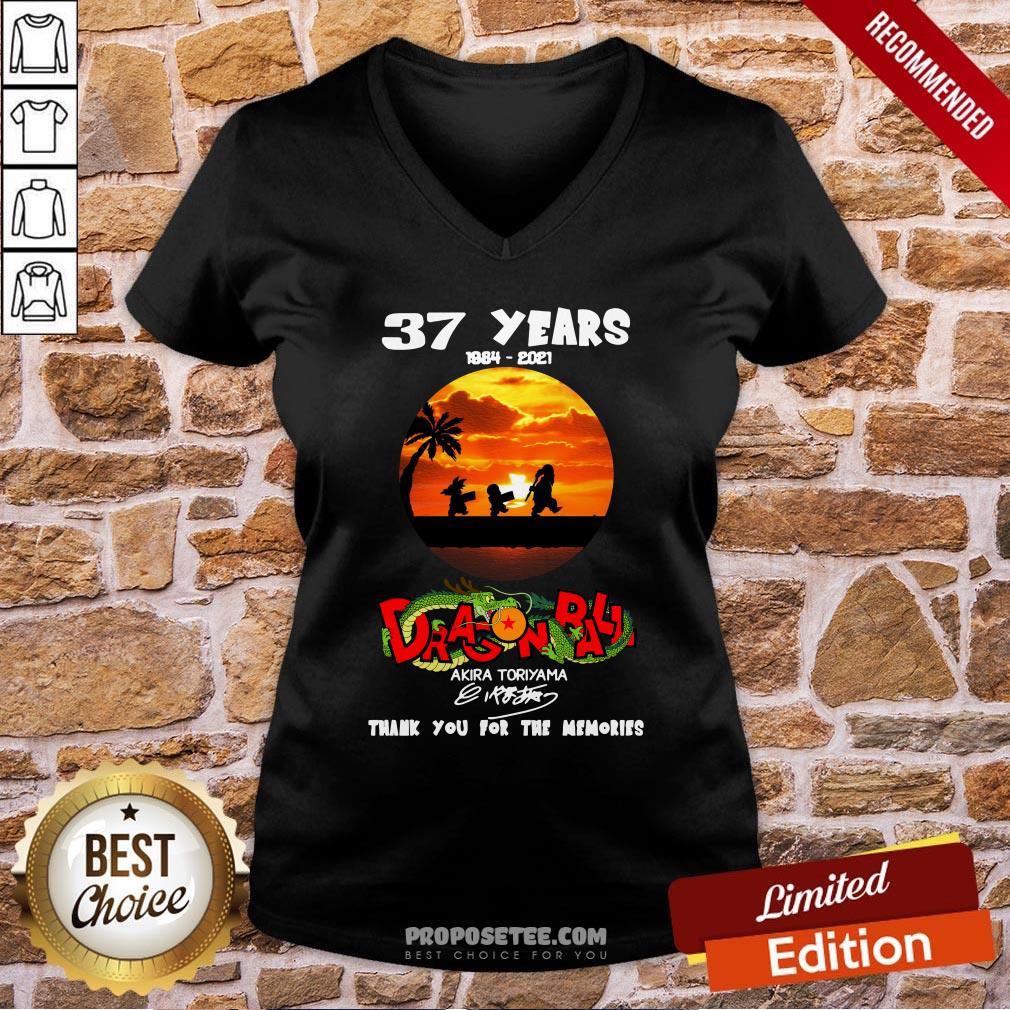 Funny 37 Years 1984-2021 Dragon Ball Akira Toriyama Signature Shirt