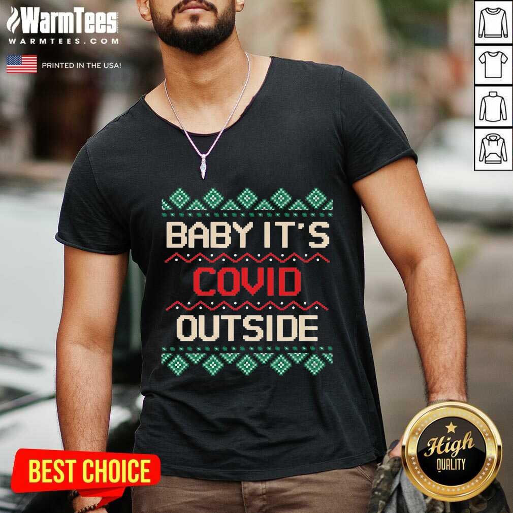 Funny Baby Its Covid Outside Christmas Santa Shirt