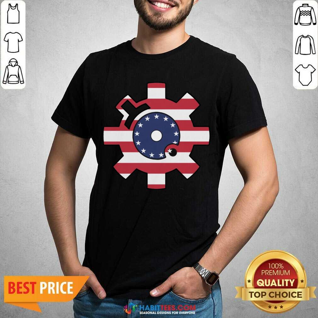 Funny Betsy Ross Flag Bolt Face American Flag Shirt