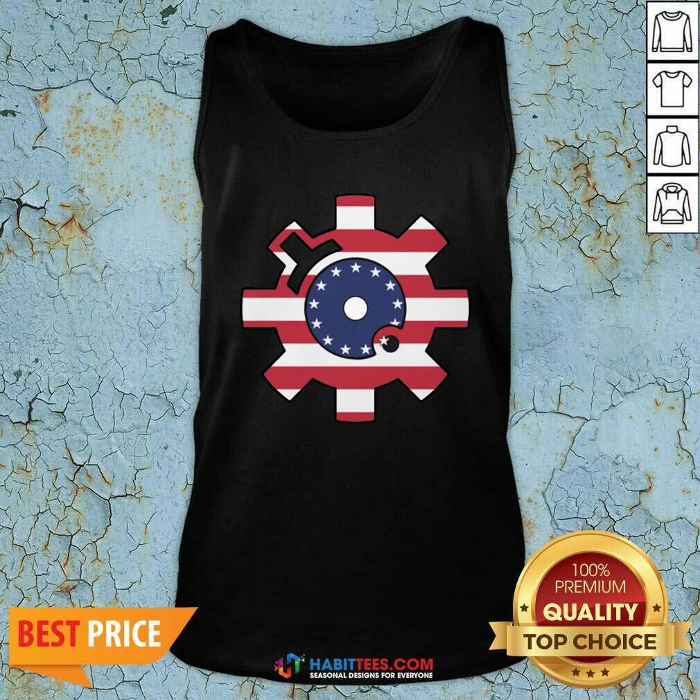 Funny Betsy Ross Flag Bolt Face American Flag Shirt