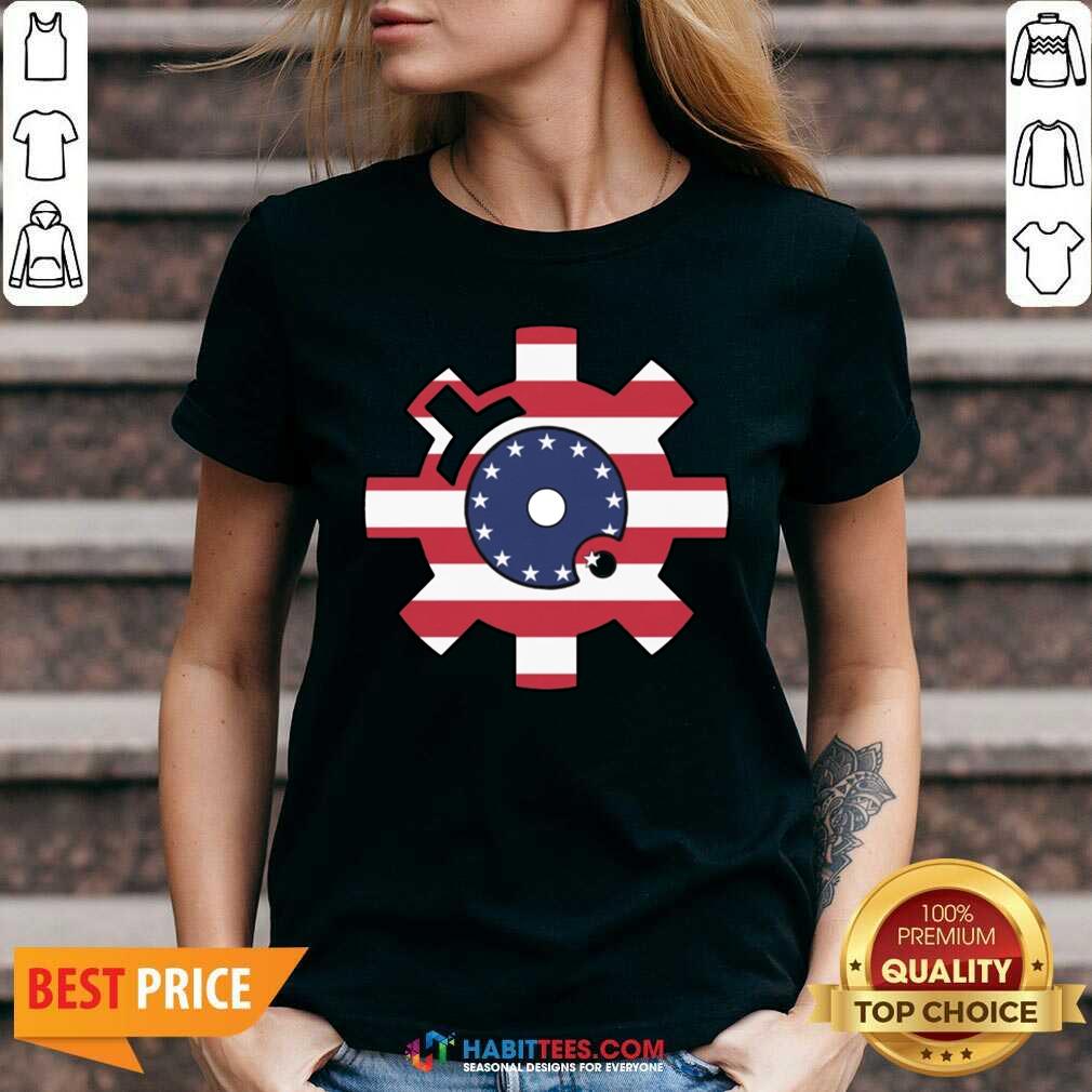 Funny Betsy Ross Flag Bolt Face American Flag Shirt
