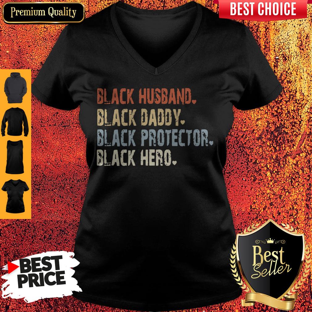 Funny Black Husband Black Daddy Black Protector Black Hero Shirt