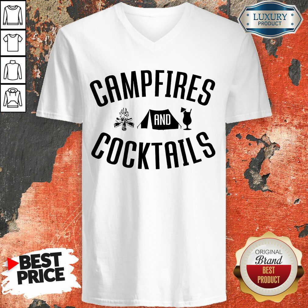 Funny Campfires And Cocktails Camping Shirt