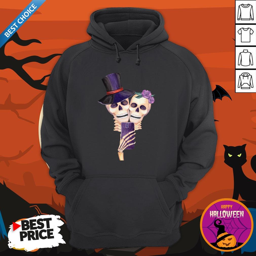 Funny Cute Couple Lover Selfie Skull Día De Los Muertos Day Of Dead Shirt