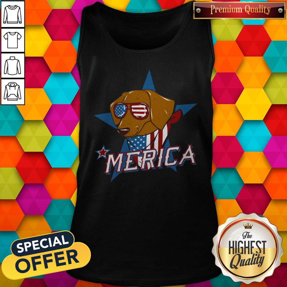 Funny Dachshund Merica American Flag Shirt